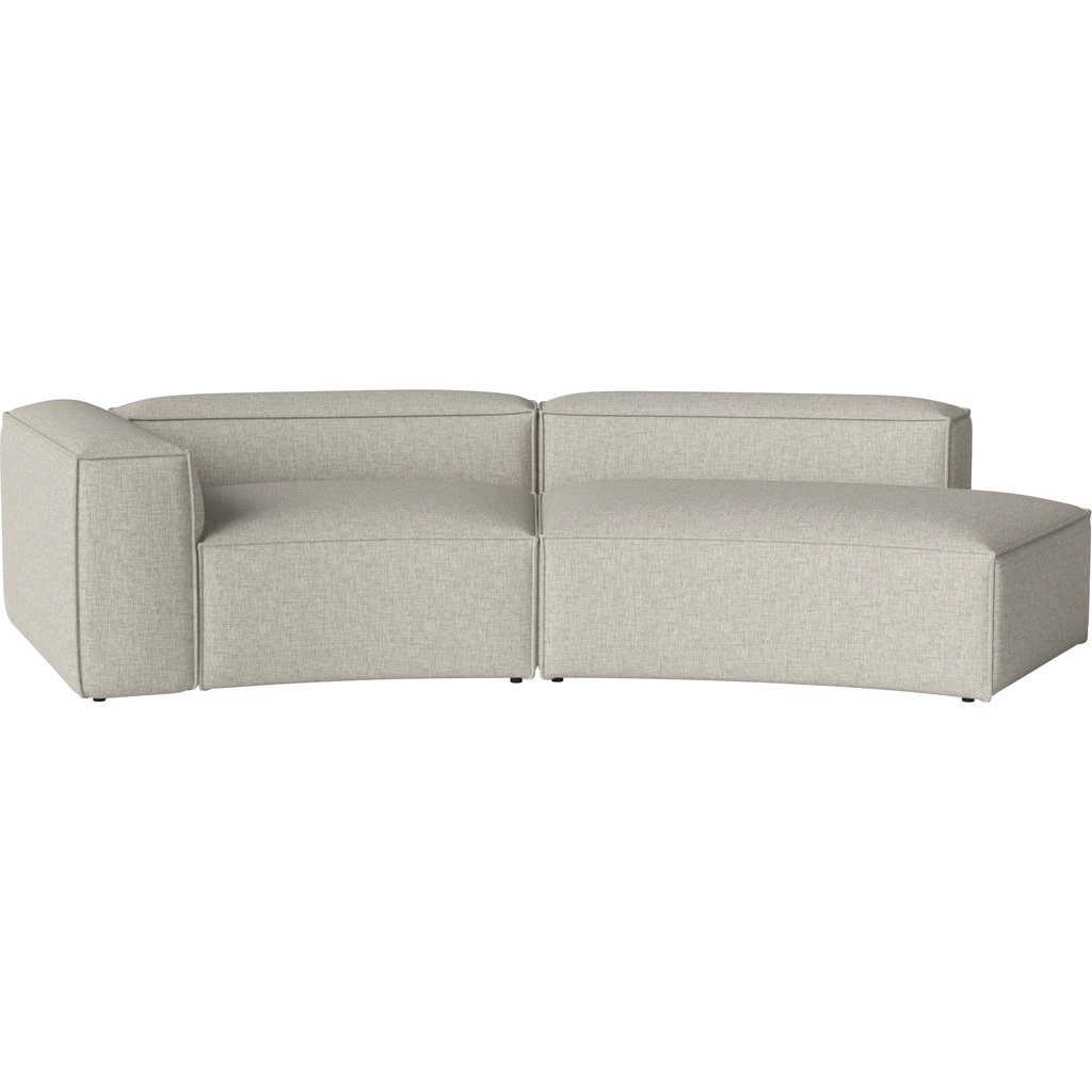 Cosima Curved 2 moduler 120 cm med litet hörn och open end - höger