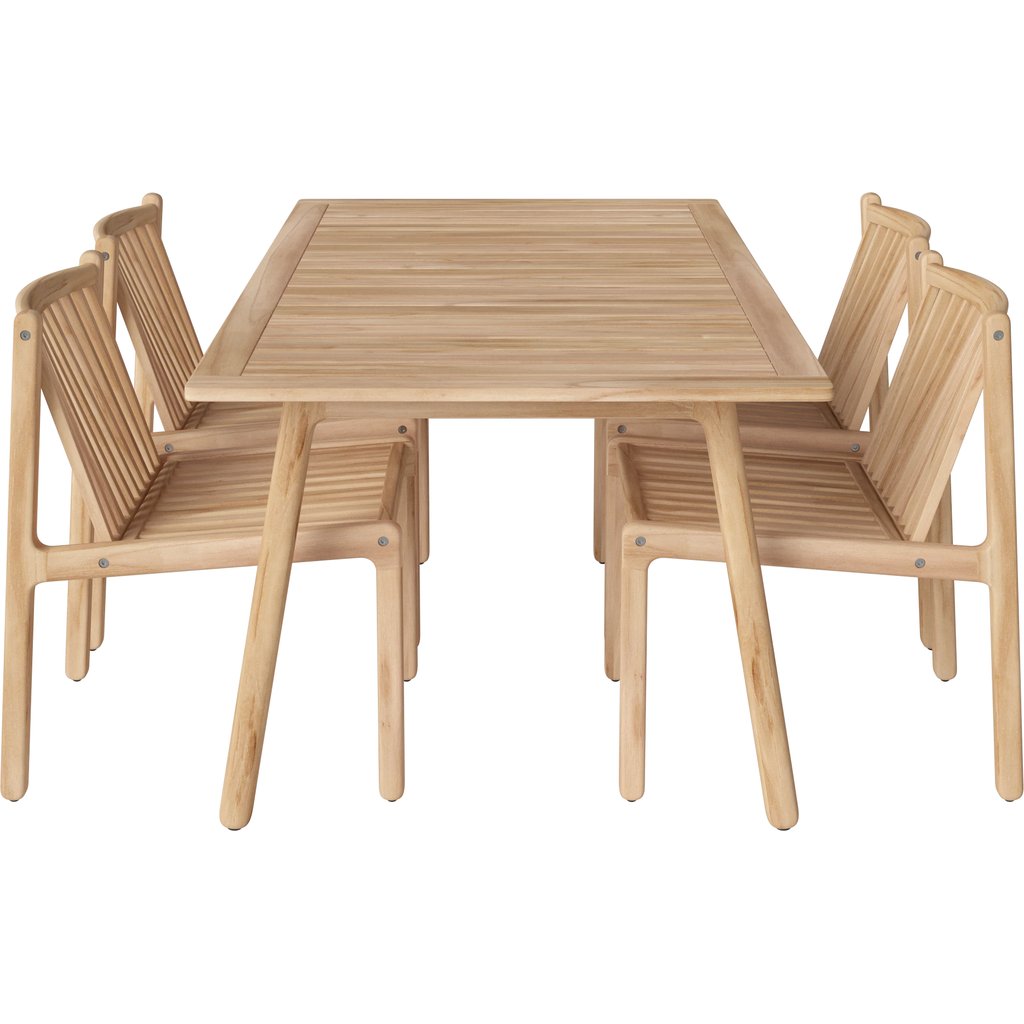Patio Utomhus Matbordsset (4 stolar och bord L 160 cm)
