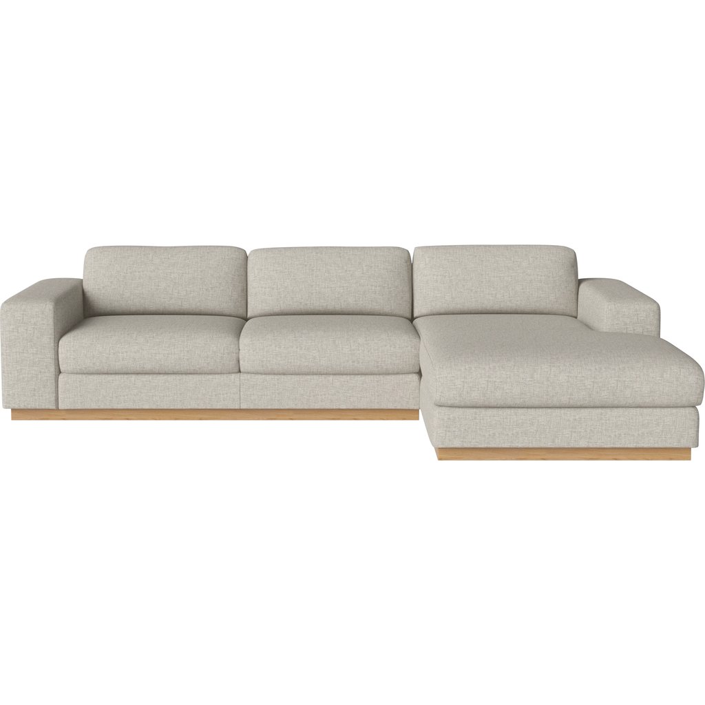 Sepia 3-zitsbank met chaise longue - rechts