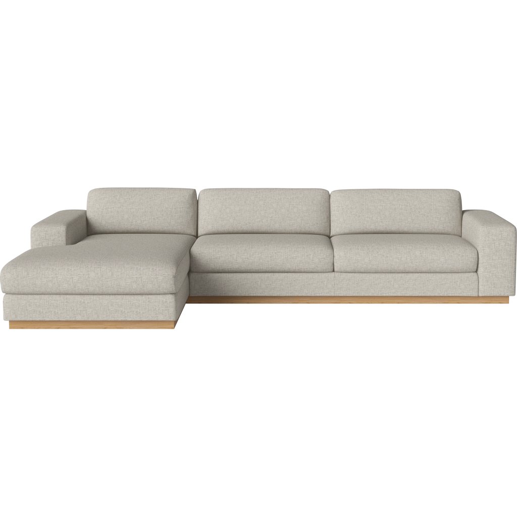 Sepia 4-zitsbank met chaise longue - links