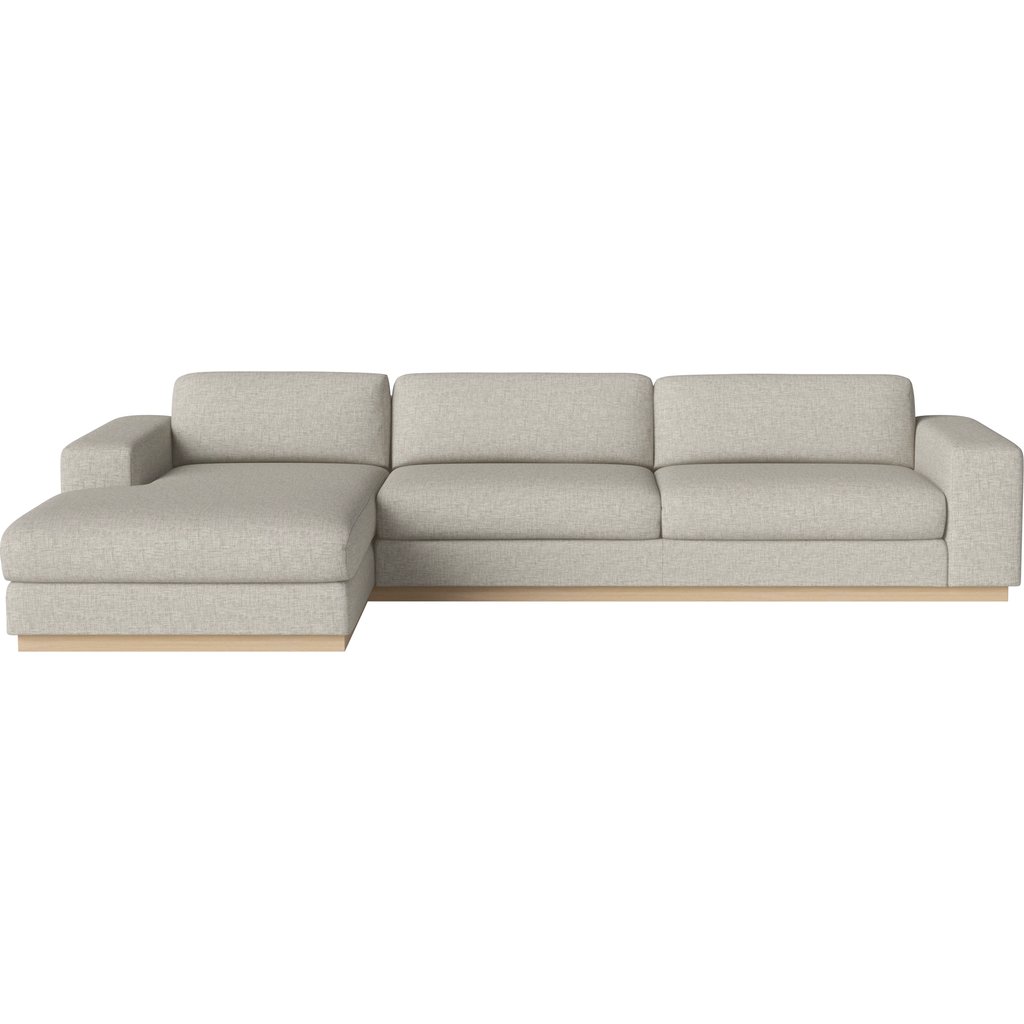 Sepia 4-zitsbank met chaise longue - links