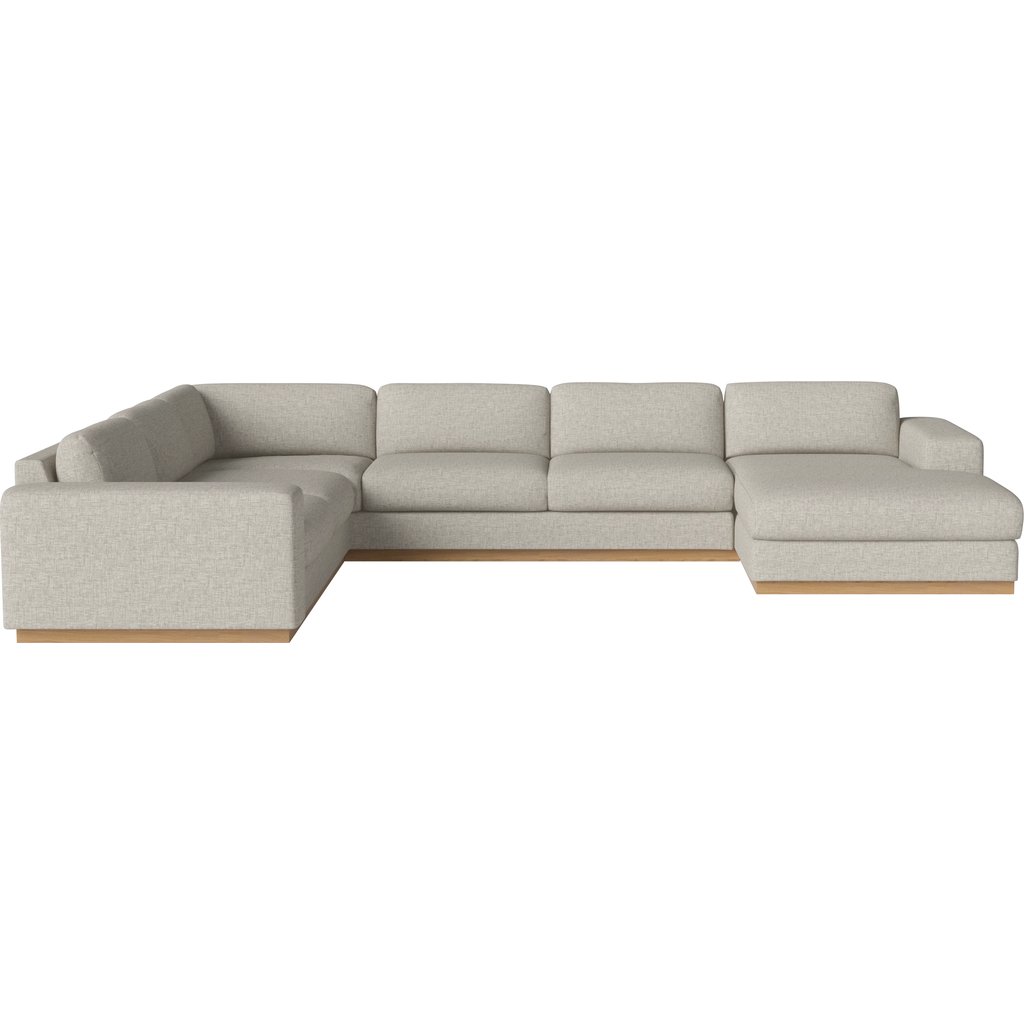 Sepia 7-zitshoekbank met chaise longue - rechts