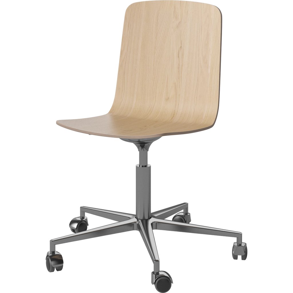 Palm Fineerstoel met Wieltjes