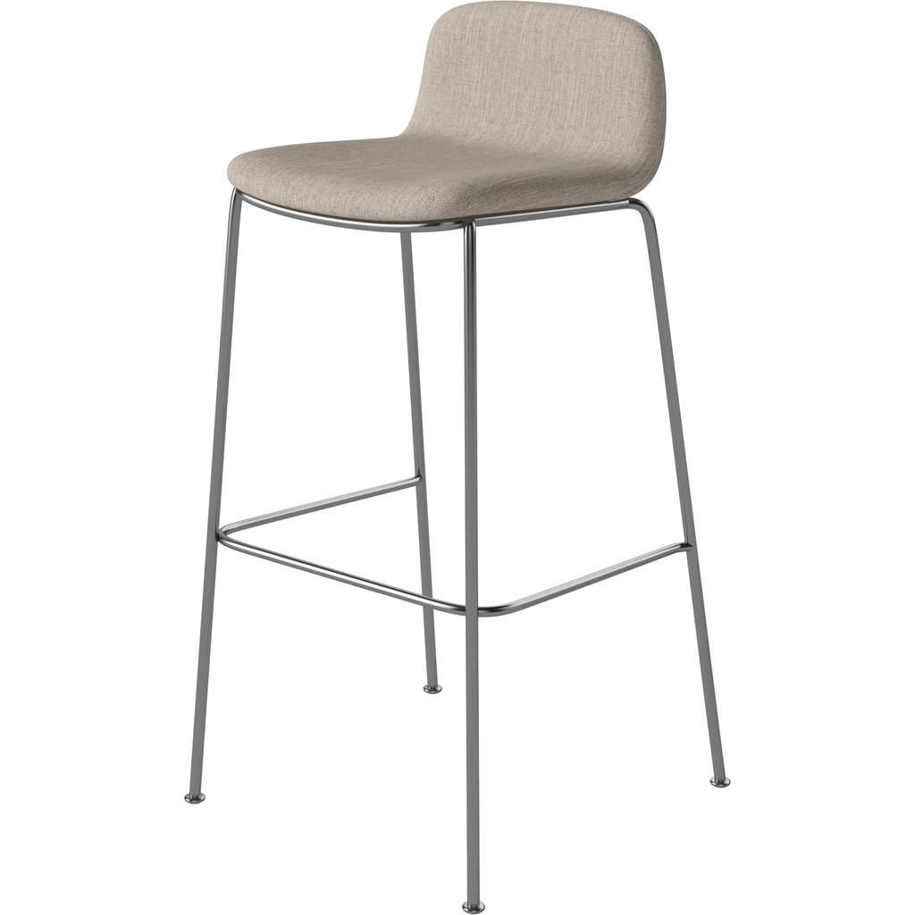 Palm Barkruk met Gestoffeerde Zitting, H76 cm
