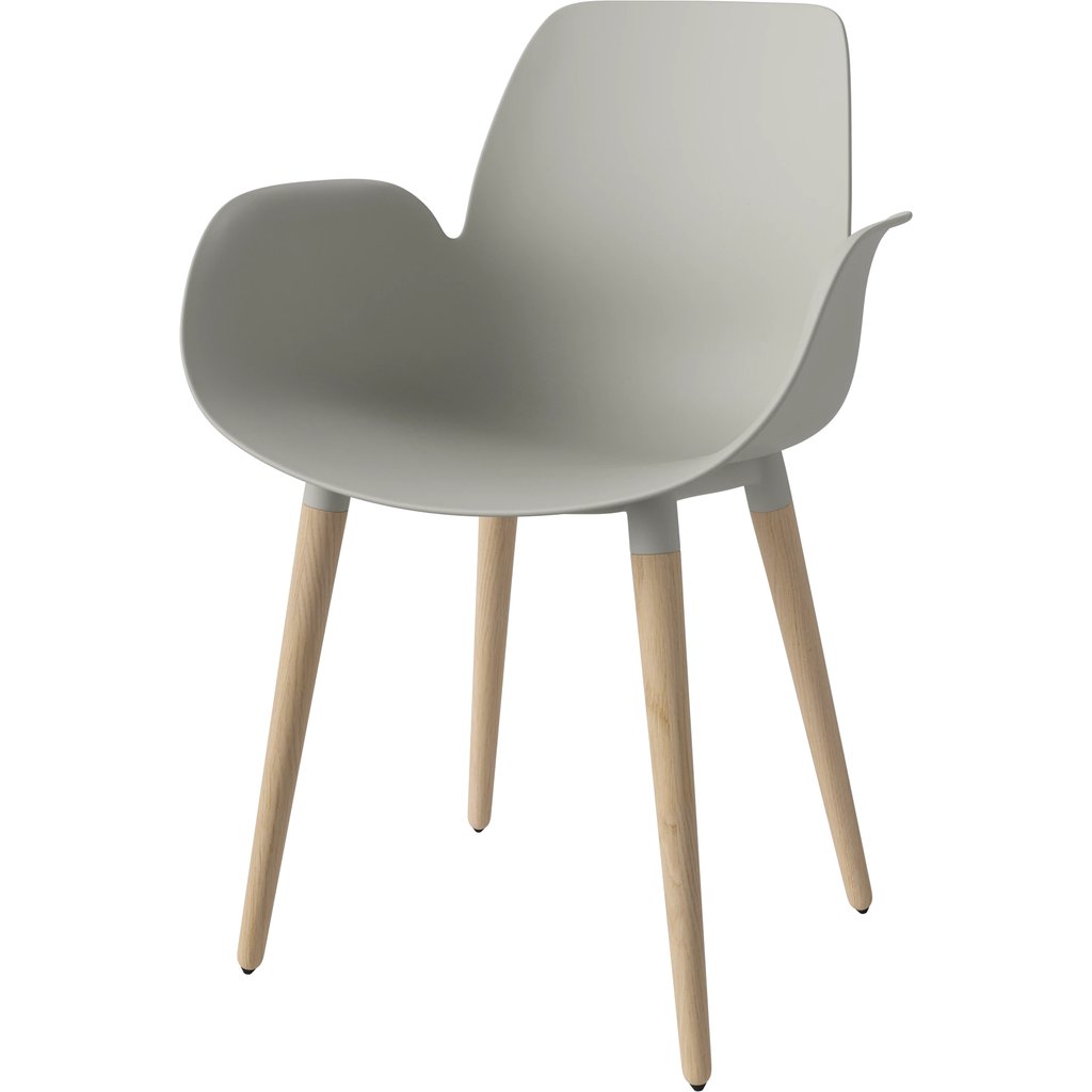 Seed Stoel met Armleuningen & Houten Poten