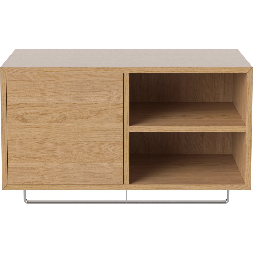 Case 1 x 2 Boekenkastmodule met Deurtje, Planken en Stang – 35 cm
