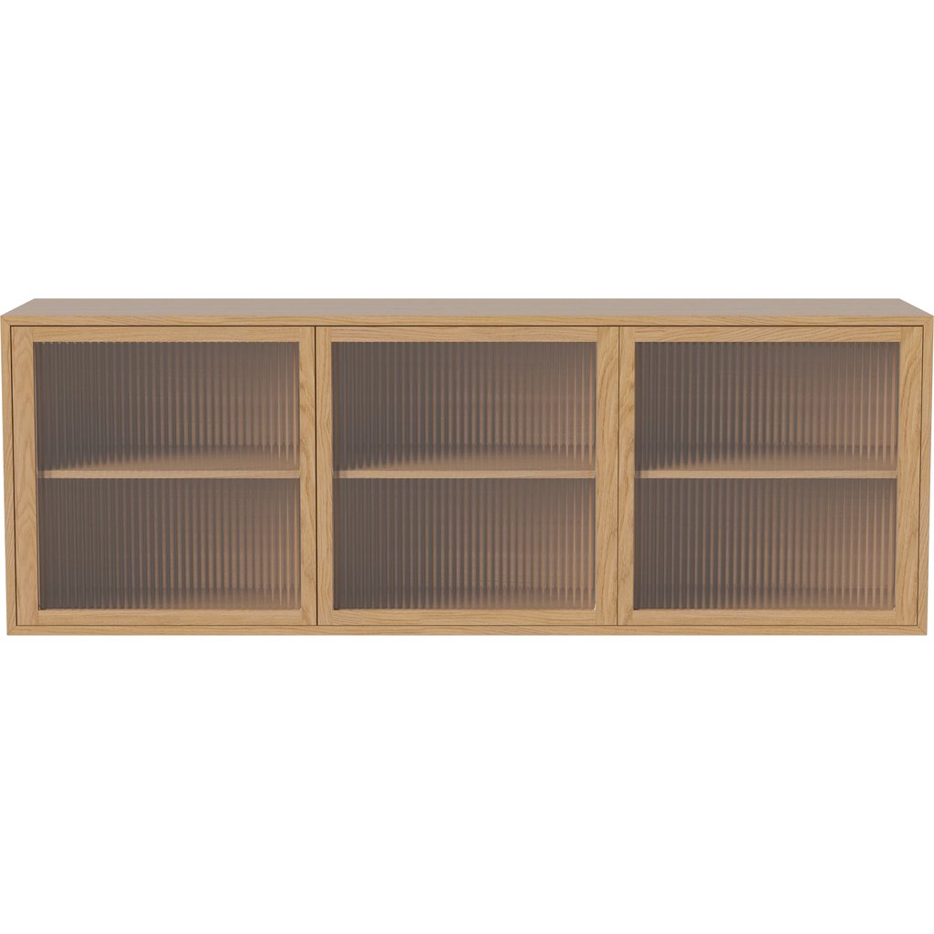 Case Bijzettafel m. 3 glazen deuren – aan wand bevestigd