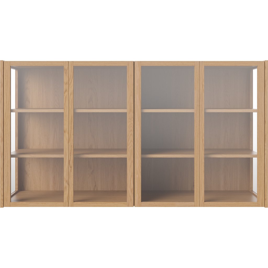Cana glazen hoge kast - 4 deuren - wandmontage